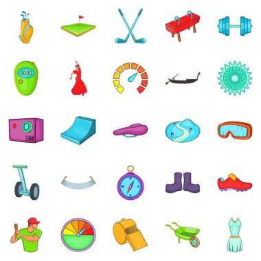 Beyzbol Icons set, karikatür tarzı