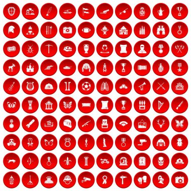 kırmızı 100 Müzesi Icons set