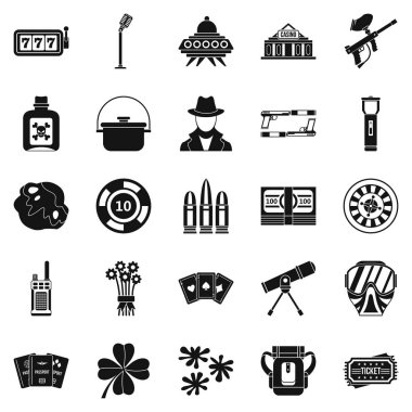 Yetişkin Icons set, basit tarzı