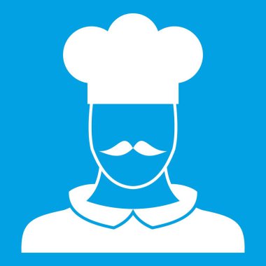 Erkek Şef aşçı simgesi beyaz