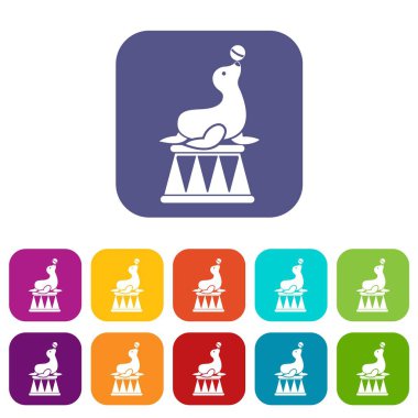 Sirk mühür topu Icons set ile