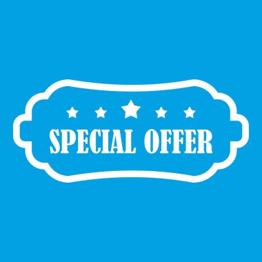 Özel indirim etiketi simgesi beyaz