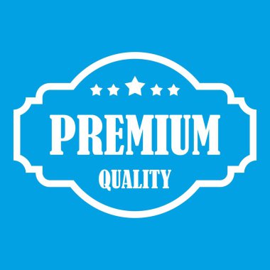 Premium kalite etiketi simgesi beyaz