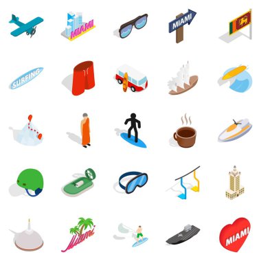Escapade Icons set, izometrik stili