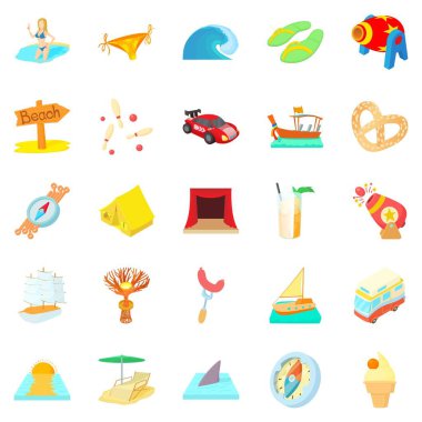 Risk Icons set, karikatür tarzı