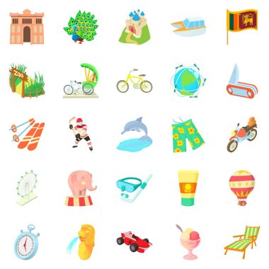 Deneyim Icons set, karikatür tarzı