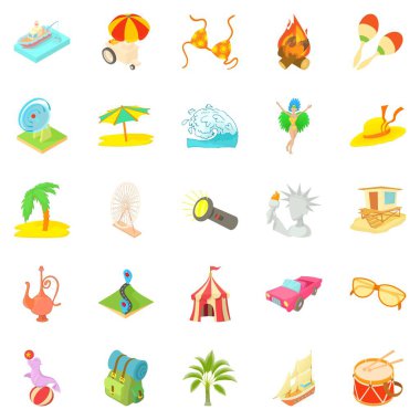 Macera zamanı Icons set, karikatür tarzı