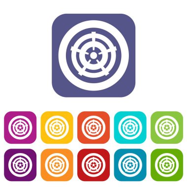 Araba tekerlek Icons set