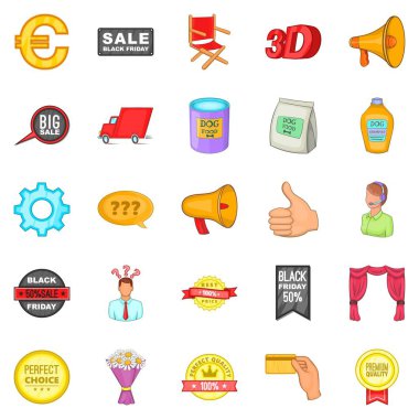 Reklam Icons set, karikatür tarzı