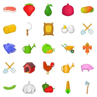 Kasaplık Icons set, karikatür tarzı