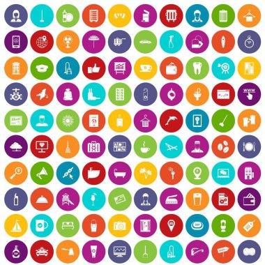 100 otel hizmetleri simgeler renk ayarla