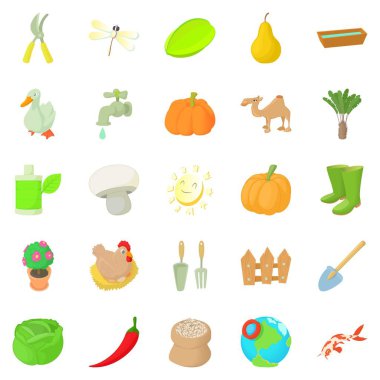 Çiftlik Icons set, karikatür tarzı