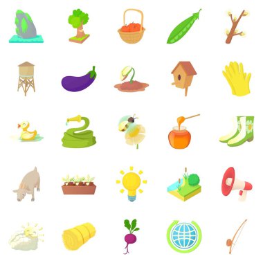 Ev Icons set, karikatür tarzı