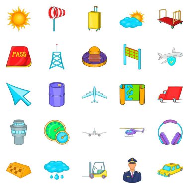 Bagaj Icons set, karikatür tarzı