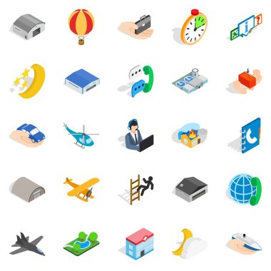 Bildirim Merkezi Icons set, izometrik stili