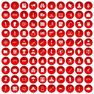 kırmızı 100 ihlali Icons set