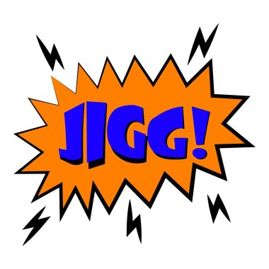Jigg patlama ses efekti simgesi, karikatür tarzı
