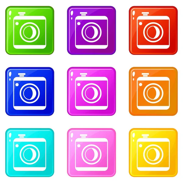 Vintage photo camera set 9 — Stock Vector