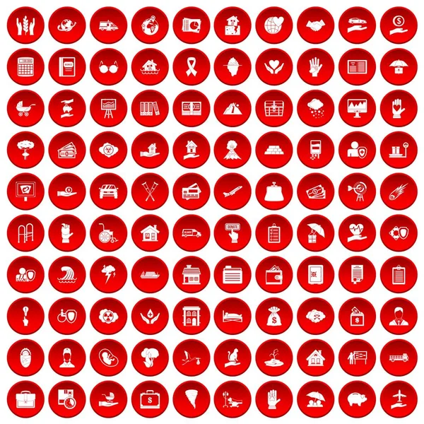 kırmızı 100 sigorta Icons set