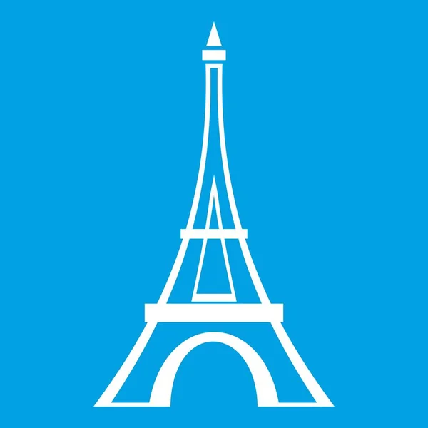 Torre Eiffel icono blanco — Vector de stock