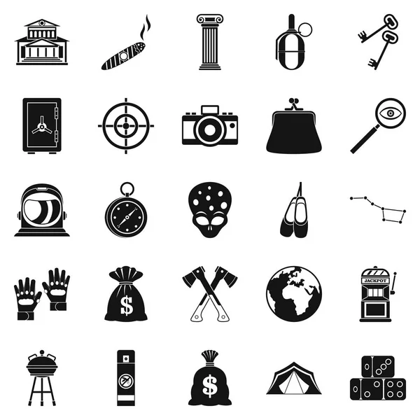 Büyük para Icons set, basit tarzı