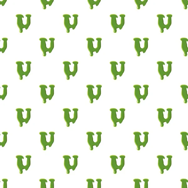 Буква U из зеленой слизи — стоковый вектор