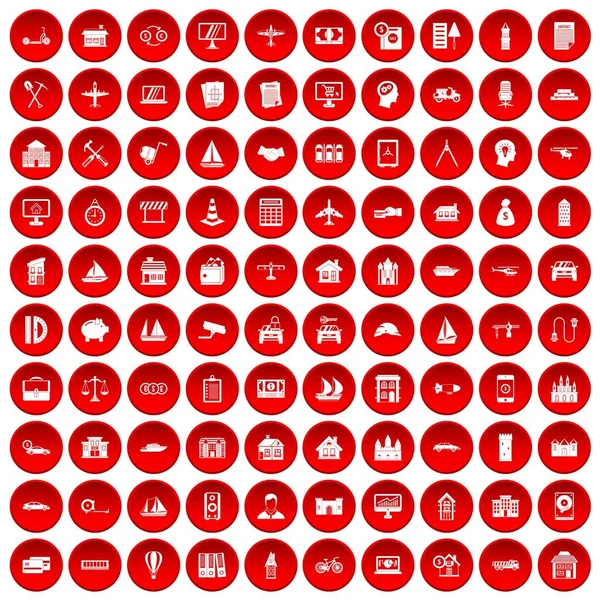 kırmızı 100 özel mülkiyet Icons set