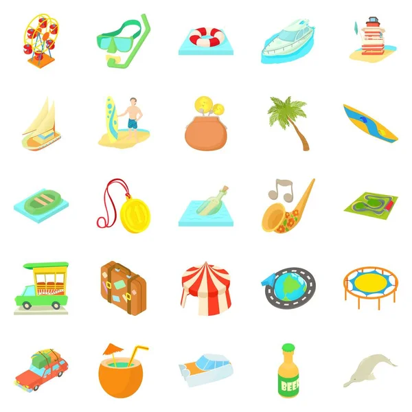 Macera Icons set, karikatür tarzı