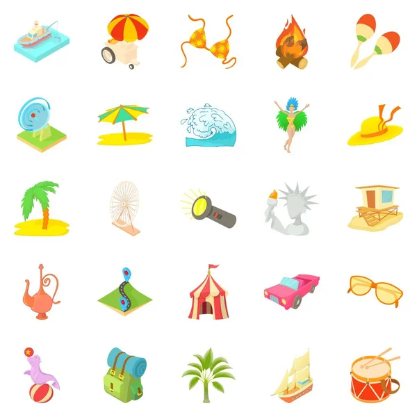 Macera zamanı Icons set, karikatür tarzı