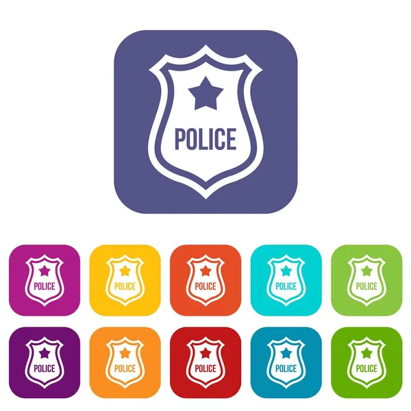 Polis rozeti Icons set — Stok Vektör