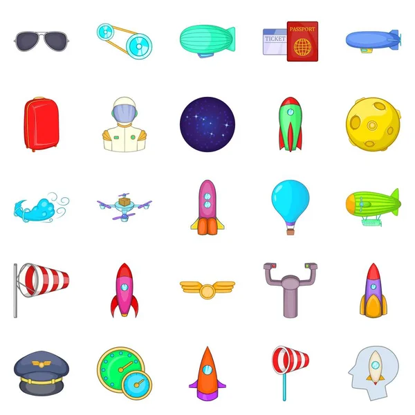 Uygun rüzgar Icons set, karikatür tarzı