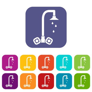 Damlayan musluk Icons set