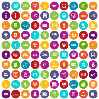 100 Bu iş ikonları/simgeleri renk ayarla