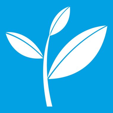 Çay yaprak filiz simgesi beyaz