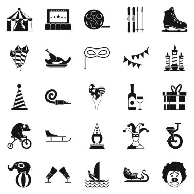 Palyaçolar Icons set, basit tarzı performansını