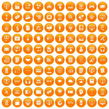 100 web sitesi simgeleri turuncu ayarla