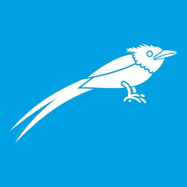 Asiático paraíso flycatcher ícone branco —  Vetores de Stock