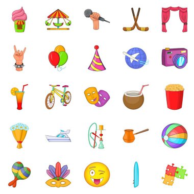 Icons set, karikatür tarzı çocuk parkı