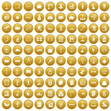 Altın 100 denge Icons set