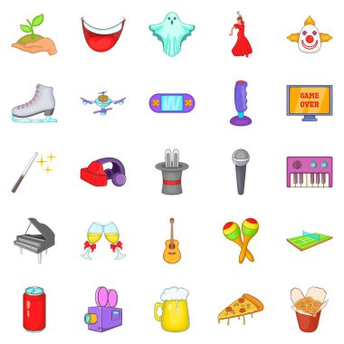 Müzikal performans Icons set, karikatür tarzı