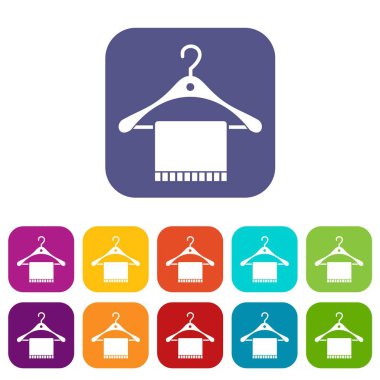 Elbise askısı simgeler sette eşarp