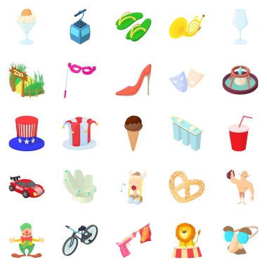 Performans Icons set, karikatür tarzı