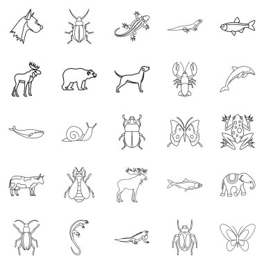 Artiodactyls Icons set, anahat stili