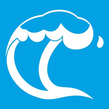 Okyanus ya da deniz dalga simgesi beyaz