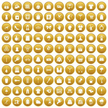 100 simgeler kümesi altın elbise