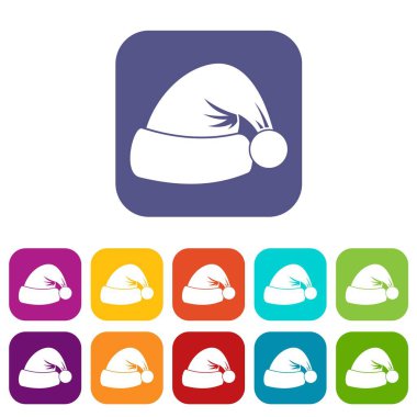 Santa şapka Icons set