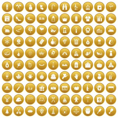 Altın 100 aile geleneği Icons set