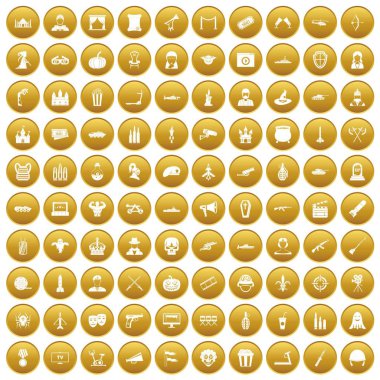 Altın 100 film Icons set