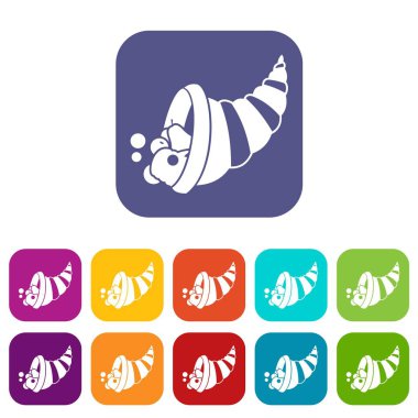 Şükran günü bereket Icons set