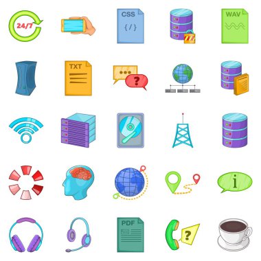 Veri merkezi simgeler kümesi, karikatür tarzı